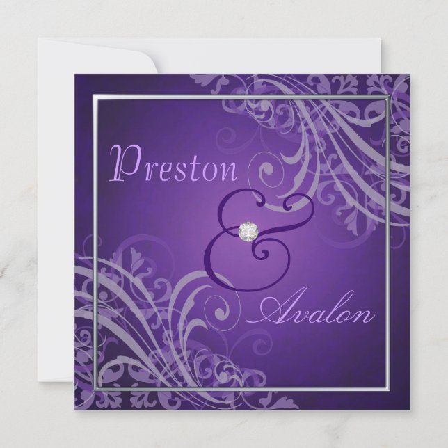 Exquise Invitation Baroque Purple (Devant)