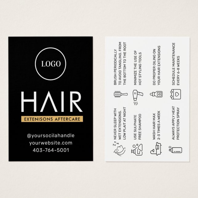 Extensions de cheveux modernes Carte de conseil po (Devant & derrière)