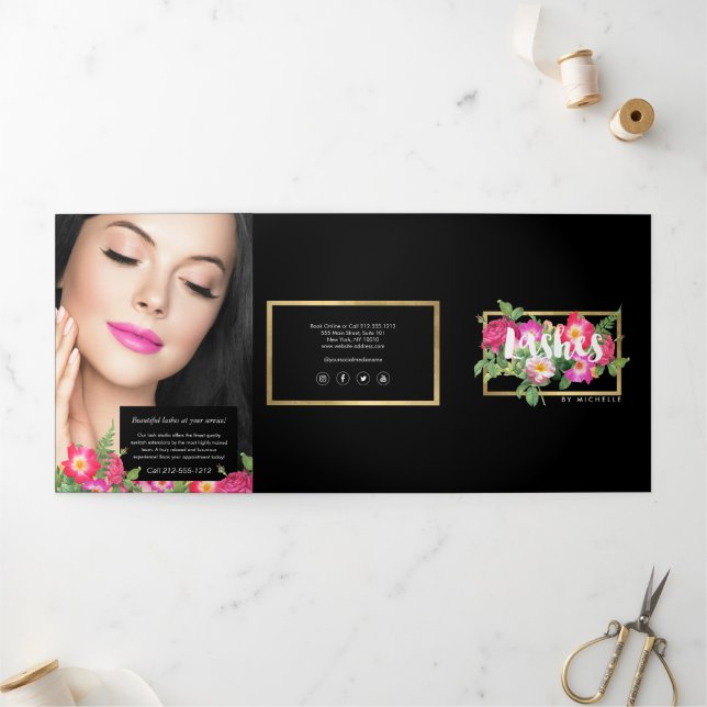 Extensions de Cils Beauty Florals Noir Brochure (Extérieur)