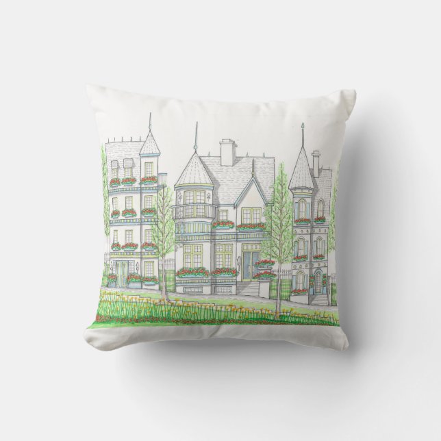 Extérieur 16x16 Victorian Homes Coussin (Recto)