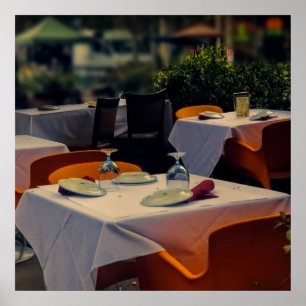 Extérieur dinning, sur une affiche
