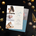 Extra Joy Photo Blue Holiday Faire-part de naissan<br><div class="desc">Présentez votre bébé dans le monde avec style avec cette faire-part de naissance minimaliste cette saison de vacances. Avec des espaces modèles pour 4 images et 100% du texte est modifiable.</div>