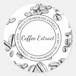Extrait de café Croquis étiquette moderne