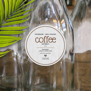 Extrait de café Étiquette de bouteille personnalis