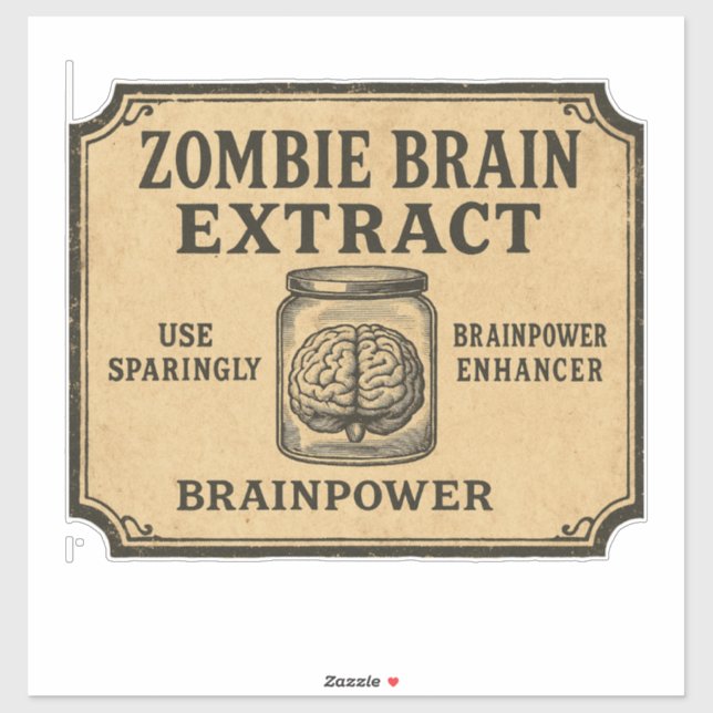 Extrait de Cerveau de Zombie - Étiquette de Pharma (Feuille)