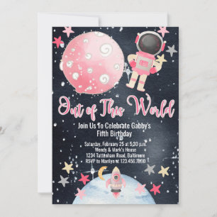 Extrait de cette invitation de fille astronaute sp