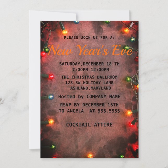 Extraordinaire, Cool, Nouvel An Eve Invitation (Devant)
