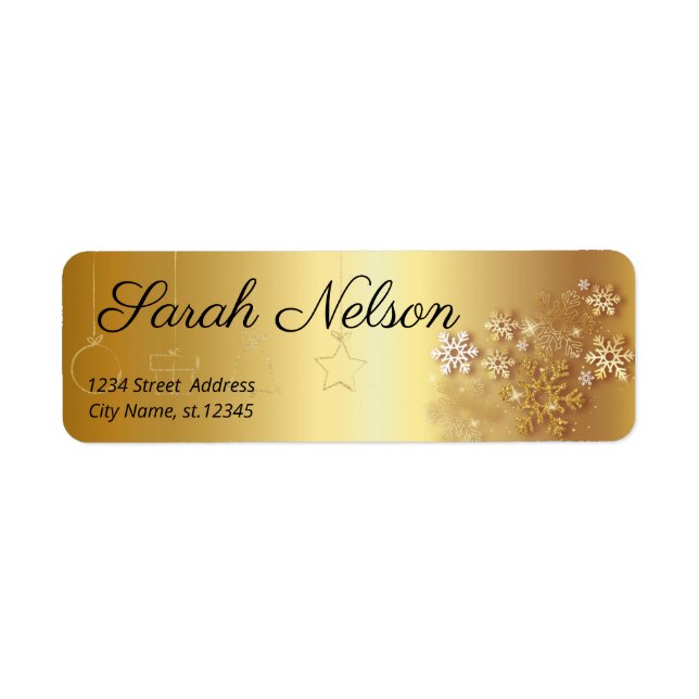Extraordinaire, doux, beau Étiquette de Noël Or (Devant)