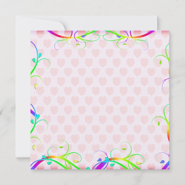 Extravagant Arc En Ciel Fleurit Et Coeurs Roses (Devant)