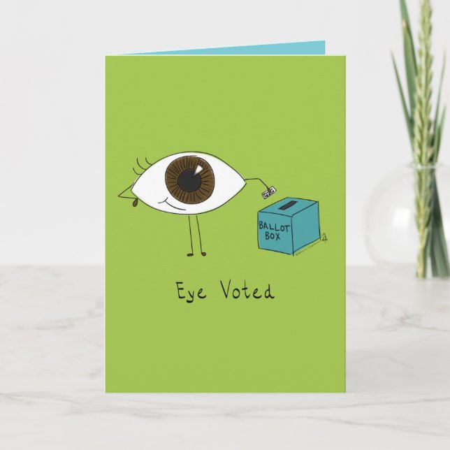 Eye Voted - Drôle carte électorale de vote (Devant)