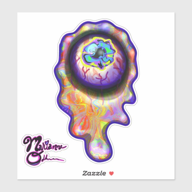 Eyeball Pleurant Paint Splash Larmes Emoji Sticker (Feuille)