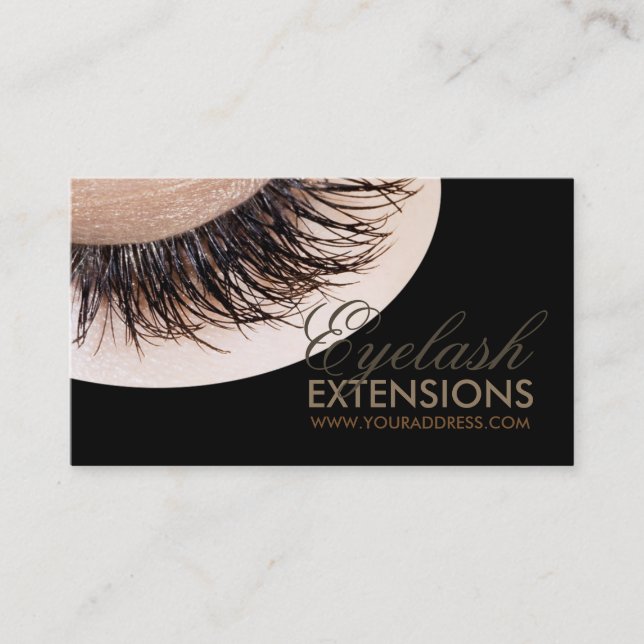 Eyelash Extensions Black Luxury Carte de visite (Devant)