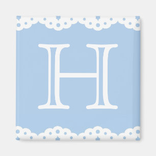 Eyelet dentelle sur le aimant Carré bleu