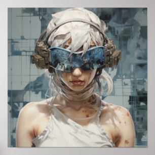Eyes of Tomorrow : Blind Futuristic Girl Poster