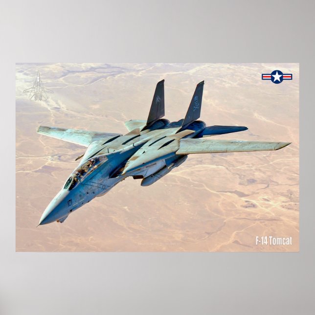 F-14 POSTER TOMCAT "PATROLE DÉSERT" (Devant)