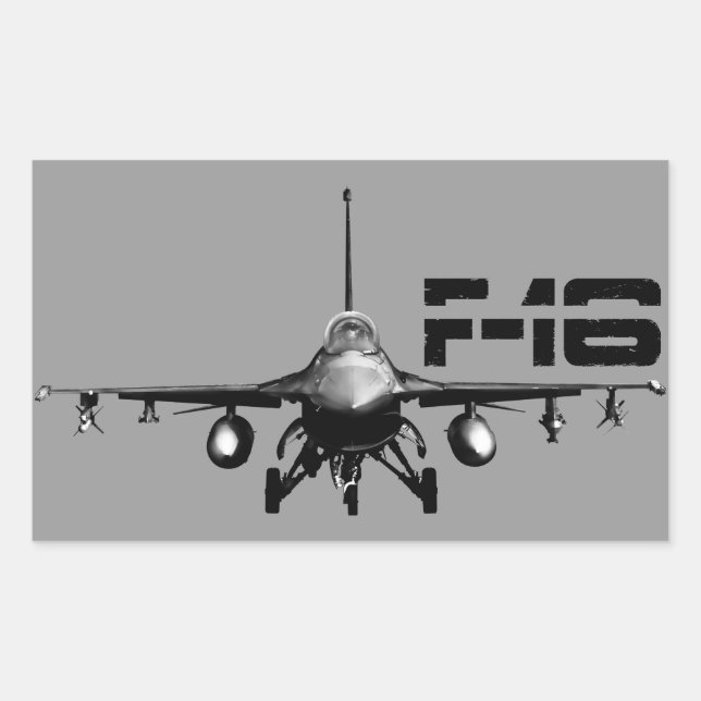F-16 Stickers rectangle de lutte contre le faucon (Devant)
