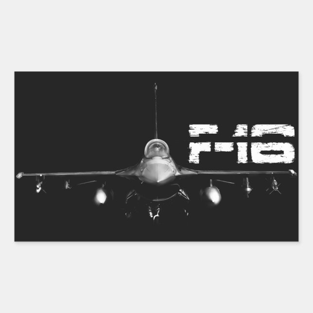 F-16 Stickers rectangle de lutte contre le faucon (Devant)