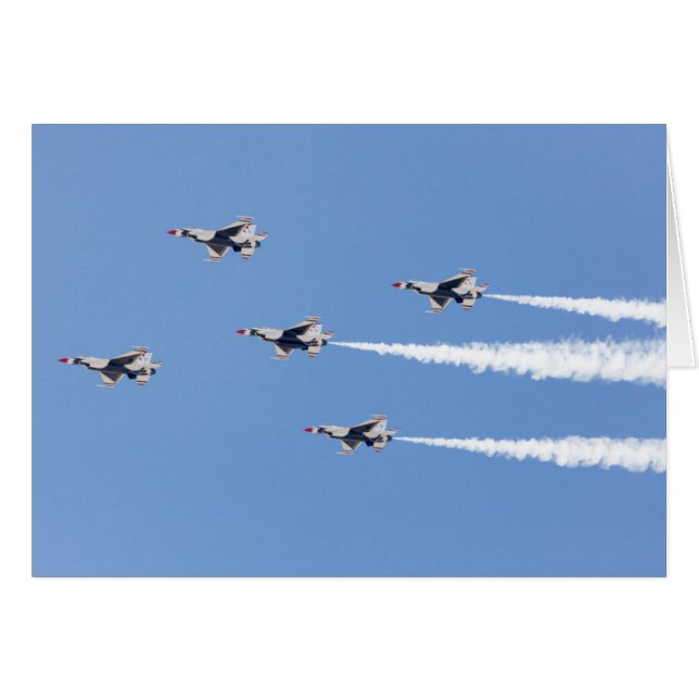 F-16 Thunderbirds volant en formation à cinq carte (Devant horizontal)