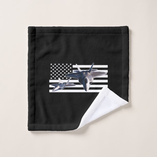 F-22 (drapeau noir) (Gant de toilette)