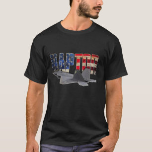 F-22 F22 Raptor Jet Avion T-shirt Us Drapeau