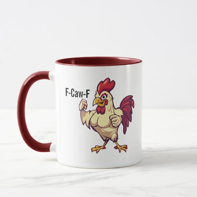 F-Caw-F Funny Rooster Flex Your Feathers Mug (Gauche)