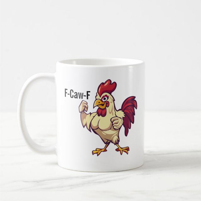 F-Caw-F Funny Rooster Flex Your Feathers Mug (Gauche)