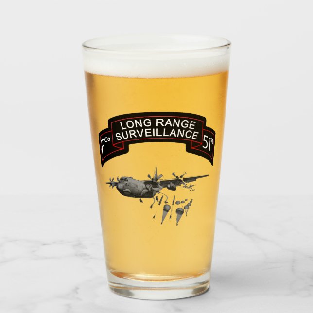 F Co 51st Inf LRSC Verre à pinte à bière (Devant (rempli))