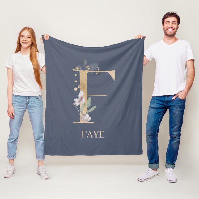 F Monogramme Floral Couverture en polaire personna (En situation)
