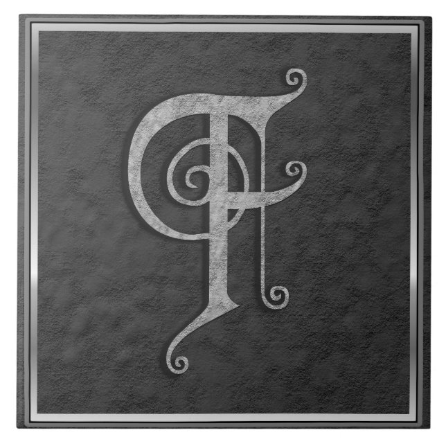F Monogramme "Pierre grise médiévale" Carreaux en  (Devant)