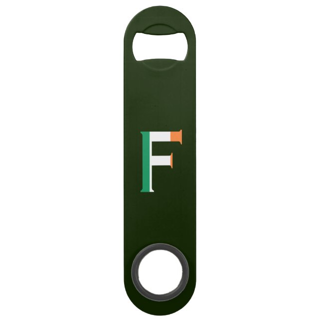 F Monogramme superposé sur le bocal drapeau irland (Devant)