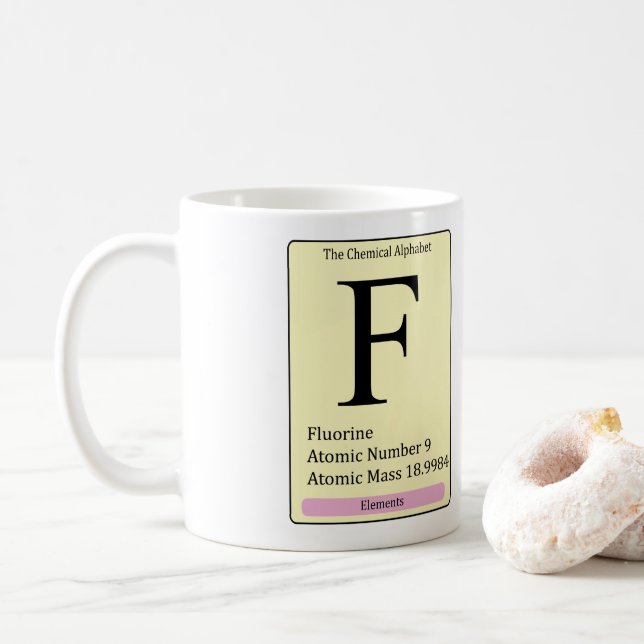 F tasse de l'alphabet chimique initial (Avec donut)