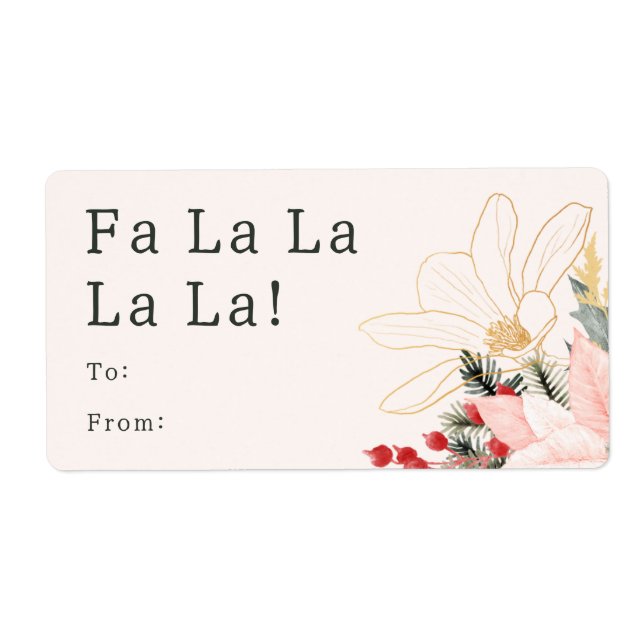 Fa Floral Moderne La La La ! Étiquette cadeau rect (Devant)