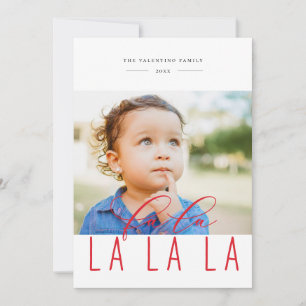 Fa La La Bold Berry Red Holiday Carte photo