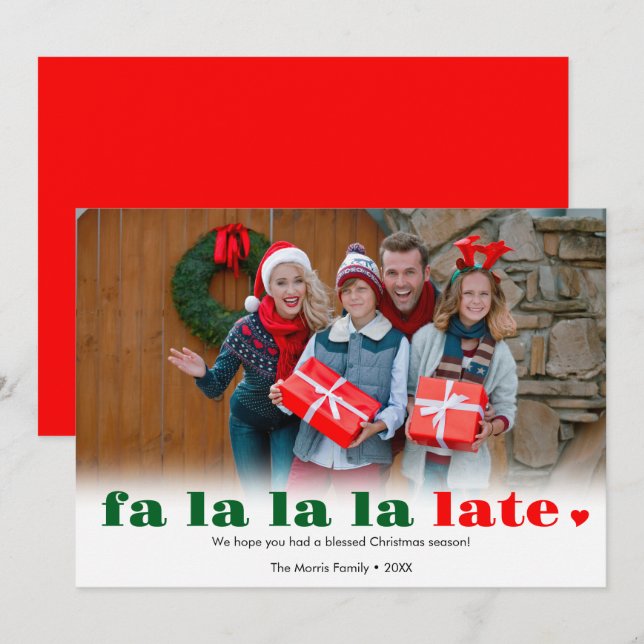 Fa la la carte de Noël en retard (Devant / Derrière)
