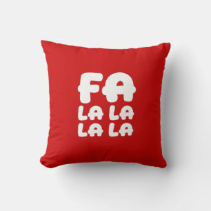 Fa La La La La Coussin de jet accent de Noël rouge