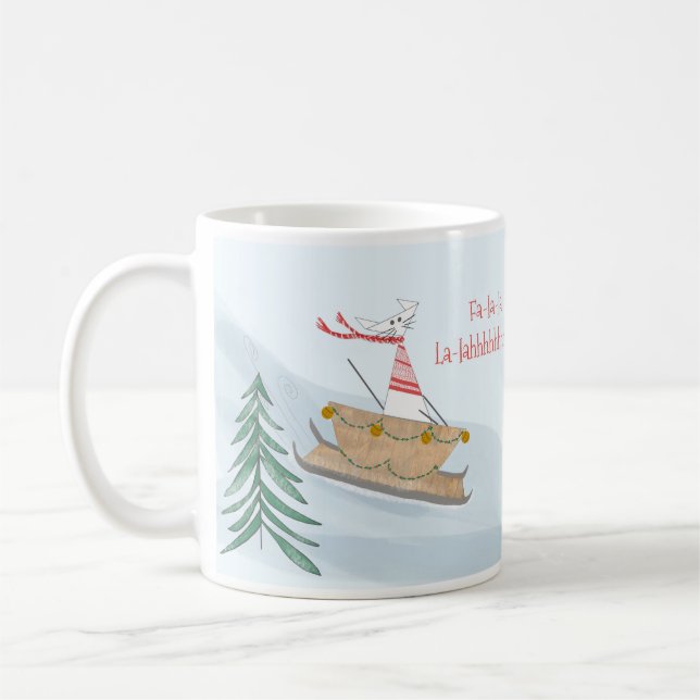 Fa-la-la-la-la-la-la-traîneau Fancy Chat mug (Gauche)