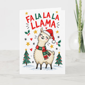 Fa La La La Lama | Joyeuse Carte de Noël à Dessin