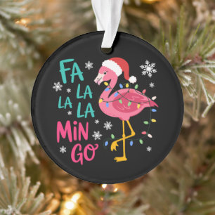 Fa La La La Mingo Noël Flamant Rose Amoureux