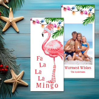 Fa La La La Mingo Photo Flamant rose Carte de Noël