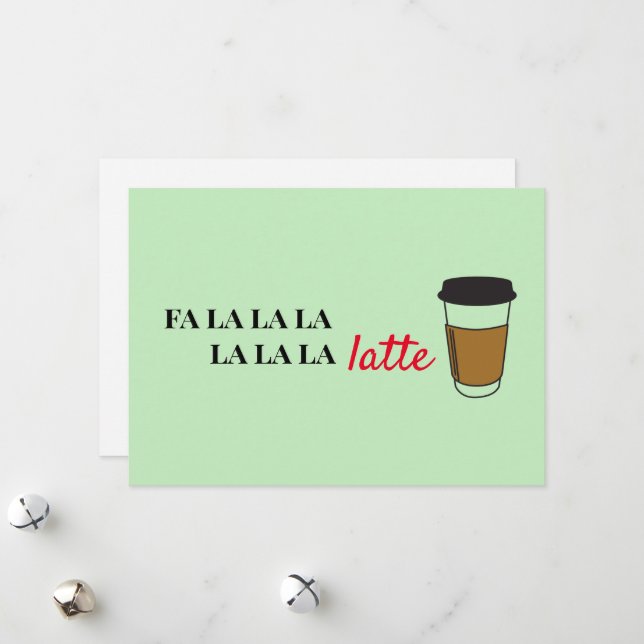 Fa la latte Funny Café carte de vacances (Devant/Arrière en situation)
