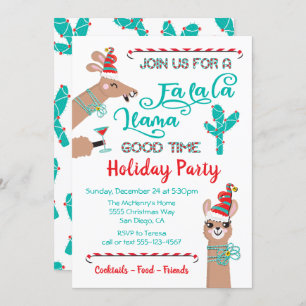 Fa la Llama Invitation de Fête de Vacances