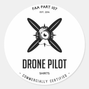 FAA Part 107 Drone Pilot Com. Autocollant certifié