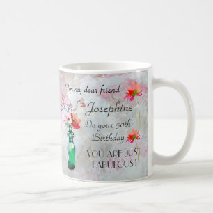 Fab à 50 KEEPSAKE Mug Floral Pastel Nom Mug