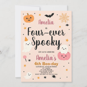 Fab-BOO-lous quatre enfants Halloween Invitation d