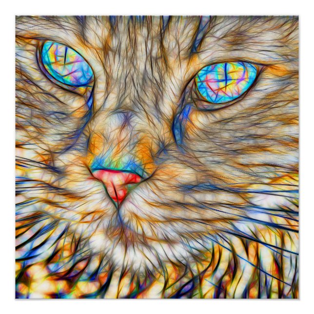 Fab Cat Art 20" x 20", Poster Paper (Semi-Gloss) (Devant)