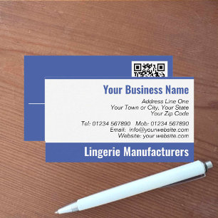 Fabricants de lingerie QR Code Carte de visite