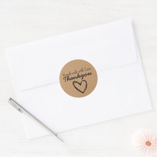 Fabriqué à la main avec Amour | Autocollant de rem