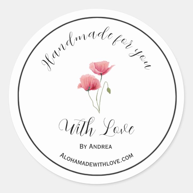 Fabriqué à la main avec autocollant d'amour pour l (Devant)