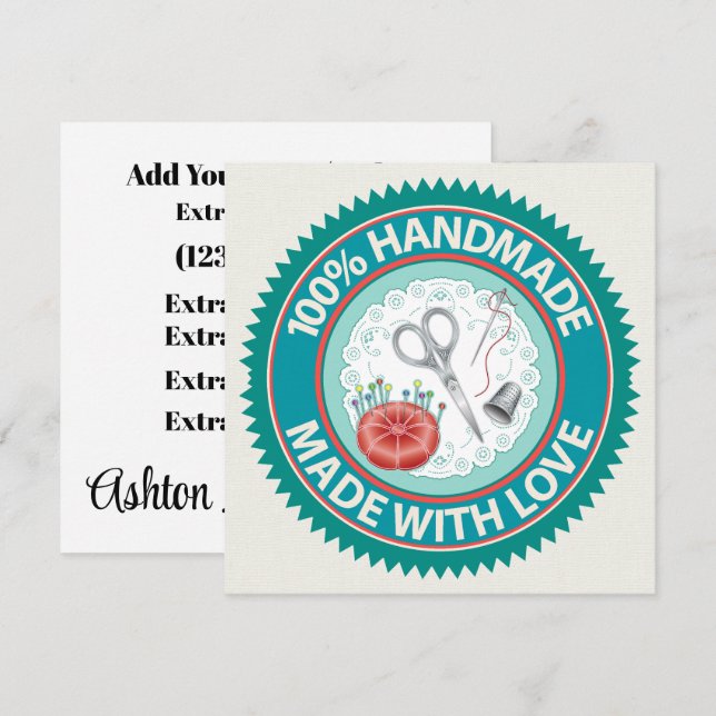 Fabriqué à la main avec la carte Love (Devant / Derrière)