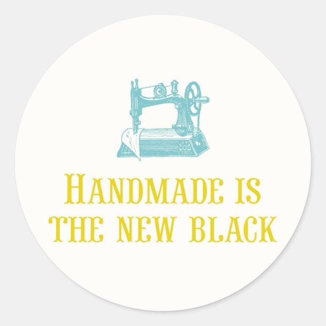 Fabriqué à la main est le nouveau Stickers Noir (Devant)